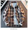 2025 New Arrival Mens Plaid Shirt Long Sleeve Casual Shirts Button Down Regular Fit Work Shirts