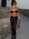 3 Pieces Bikini Set Sexy Women Swimsuit Swimwear Female Solid Long Skirt Cover Up Bikini Set Biquini Bathing Suit Swimming Suit