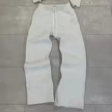 Y2k High Street Apparel Loose Trendy Oversized Casual Pants Men's Retro Fashion Harajuku Embroidered Pattern Wide Leg Pants