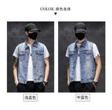 Brand New Men's Ripped Denim Vests Hip Hop Streetwear Fashion Sleeveless Cotton Jacket High Quality Man Casual Cowboy Waistcoat