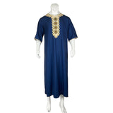 Muslim Men Clothing Galabia Islam Thobe Oman Robes Pocket Design Round Neck Saudi Arabia Man Solid Color Thobe For Men
