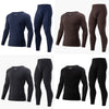 2-piece plus size men's fall/winter thermal underwear set fashion simple sleeve striped long-sleeved trousers casual pajamas set