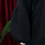 Elegant Dresses for Women Bow Collar Full Sleeve High Waisted Pleated Mid Calf Luxury Birthday Party Dinner Vestidos Mujer Dress
