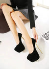 Women High Heels Pumps Fashion Flock Womens Sandals Platform Wedding Pumps Casual Thin Heels Womens Shoes Heels