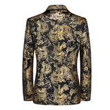 Plus Size 6XL-M Spring Luxury Men Retro Gold Print Blazers 2022 New Slim Wedding Nightclub Party Dress Men Clothing Suit Jacket