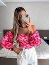 Elegant Floral Blouses For Women Sexy Backless Off Shoulder Crop Top Youth White Blouse Fashion Summer Women Clothing 2024