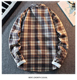 2025 New Arrival Mens Plaid Shirt Long Sleeve Casual Shirts Button Down Regular Fit Work Shirts