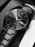 ORUSS Relogio Feminino Couple Watch Men Quartz watch for Lovers Luxury Womens wristwatch Week Display Stainless Steel Waterproof