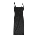 European and American style women's clothing for spring and summer, fashionable and sexy, slim fit, slit camisole dress for wome