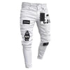 Punk Plus Size Pants Men Skinny Ripped Hole Patchwork Jeans Slim Pencil Denim Hip Pop Trousers Autumn Winter Streetwear Men's
