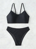 Sexy Woman Swimsuits 2025 Summer Swimwear Women's Bikinis for Female Two Pieces Beach Wear Solid Color Bikinis Set Bathing Suit