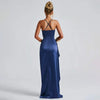 Women's Party Long Dresses Party Sexy Slim Fit Slit Satin Suspender Evening Dress Maxi Dress Sexy Female  Robe Vestidos
