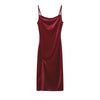 European and American style women's clothing for spring and summer, fashionable and sexy, slim fit, slit camisole dress for wome