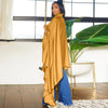 SOMO Plus Size Women Clothes Pleated Long Cape Shirt Bat Full Sleeve Irregularity Blouse Top One Size Loose Dropshipping 2023