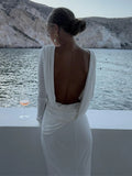 Women's Clothing 2025 Autumn New Style High-end Temperament Sexy Backless Dress Long Skirt Slim Fit Long Sleeved Dress