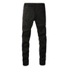 Trendy High Street Ripped Silver Patch Stretch-trim High-street Small-foot Jeans Men
