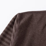 2-piece plus size men's fall/winter thermal underwear set fashion simple sleeve striped long-sleeved trousers casual pajamas set