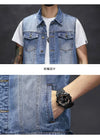 Brand New Men's Ripped Denim Vests Hip Hop Streetwear Fashion Sleeveless Cotton Jacket High Quality Man Casual Cowboy Waistcoat