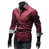 Mens Casual Shirts 2025 Single Breasted Men Slim Fit Dress Long Sleeve Shirts Soild Male Social Shirts Designer Chemise Homme