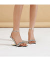 Eilyken Street Style Crystal Diamond Square Toe Womens Sandals Fashion Buckle Strap Strange Heels Summer Shoes
