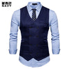 2025 Men's Formal Dress Vest Top Double Breasted Casual Tank Tops Solid Slim V-Neck Club Party Suits Vest Formal Waistcoat Men