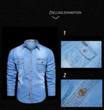 Plus Size 5XL Spring Long Sleeve Loose Denim Shirts Men Pure Cotton Shirt High Quality Male Autumn Fashion Casual Outwear Shirts