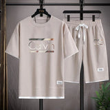 2025 new casual sportswear for men summer two-piece clothing short-sleeved round neck and shorts two fashionable clothes