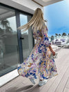 Women's Clothing New Sexy Fashion Casual Commuting Beach Vacation Style Versatile Street Style V-neck Print with Belt Dress