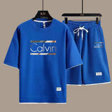 2025 new casual sportswear for men summer two-piece clothing short-sleeved round neck and shorts two fashionable clothes