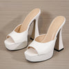 Fashion New Design Platform Slippers Women's Gladiator Sandals Spike High Heel 2022 Summer Peep Toe Pumps Party Shoes Large Size