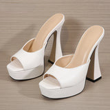 Fashion New Design Platform Slippers Women's Gladiator Sandals Spike High Heel 2022 Summer Peep Toe Pumps Party Shoes Large Size