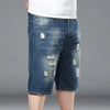 Plus Size Summer Men's Hip-hop Ripped Denim Shorts Fashion Streetwear Harajuku Rock Loose Straight Knee Length Short Jeans