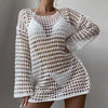 Women's Plus Size Swim Cover Up – Long Sleeve Beach Tunic Dress for Sun Protection, Swimwear Bikini Wrap, Ladies Sports Swimwear