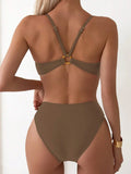 Sexy Woman Swimsuits 2025 Summer Swimwear Women's Bikinis for Female Two Pieces Beach Wear Solid Color Bikinis Set Bathing Suit