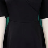 Dress Women Sexy Dresses White Round Neck Flare Sleeve Party Sheath Pleated High Waist Work Elegant Bodycon Mid Length Vestidos