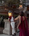 Mozision Elegant Strapless Sexy Maxi Dress For Women Gown With Scarf Off-shoulder Sleeveless Backless Split Beach Long Dress