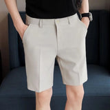 Men's Suit Shorts Summer Simple Slim Straight Handsome New Chic Solid Color Thin Five-point Trousers High-end Casual Trousers