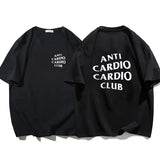 Men Clothes Plus Size Anti Cardio Club T Shirt Gym Life Letter Print T-Shirt  Tshirt for Women Oversize Male Tee Summer