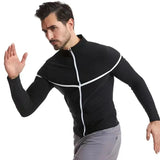 Men's plus size sportswear, fully coated tight fitting sportswear, long sleeved zippered fitness jacket