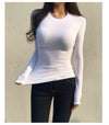 Woman Clothing Short Sleeve T-shirt Slim Fit Tops Female O-Neck Knitted Sheath Tee Shirt Street Wear Sex Sporty 2025 Y2K New