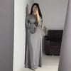 Women Clothing Lady Solid Satin Dress with Belt Femle Long Sleeve Elegant Long Dresses Partywear robes longues