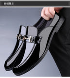 Men's plus size casual leather shoes Four Seasons new outdoor anti slip comfort walking shoes business Half support leather shoe