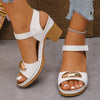 Women's Fashion Sandals 2025 Summer New Coarse Heel Leisure Comfortable Retro Outdoor Beach Cool Pumps Open Toes Elegant Sandals