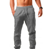 Mens Thin Style Cotton White Cargo Pants Male Spring New Breathable Solid Color Linen Trousers Fitness Streetwear Pantalon Homme