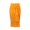 Sexy Skirts for Women Bodycon High Waisted Zipper Closure Ruffles Mid Calf Fashion Elegant African Office Work Pencil Skirts New