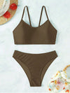 Sexy Woman Swimsuits 2025 Summer Swimwear Women's Bikinis for Female Two Pieces Beach Wear Solid Color Bikinis Set Bathing Suit
