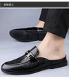 Men's plus size casual leather shoes Four Seasons new outdoor anti slip comfort walking shoes business Half support leather shoe