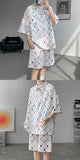 Plus Size Men's Shorts Sets Outfits 2 Piece Summer Tracksuit Short Sleeve Polo Shirt with Shorts Set Casual Sport Suit M-XXXXXL
