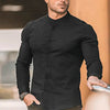 Men's  Casual Shirt Slim Fit Micro-elastic Long Sleeve Comfortable Versatile Stand Collar Tops Camisas  Men Dress Shirt