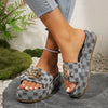 Women's Summer New Metal Decorative Designer Thick Soled Open Toe Sandals 2025 Luxury Brand Shallow Mouth Flat Women's Slippers